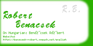 robert benacsek business card